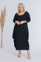 Women's Black Maxi Dress with Wide Neckline and Hip-Covering Design in Plus Sizes - 3