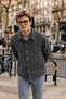 Men's Premium Transitional Charcoal Grey Jacket with Cashmere Buttons - 3