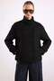 High Collar Oversize Short Coat Black 3203 - 5