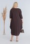 Women's Coffee-Colored Boat Neck, Hip-Covering Plus-Size Maxi Dress - 6