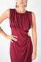 Sandy Fabric Dress with Drawstring Detail - Bordo - 3