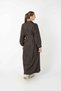 Modal Fabric Buttoned Dress - Brown - 4