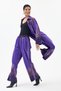 Women's Purple Italian 100% Cotton Velvet Zebra-Print Shirt Dress with Pants Velvet Set, Sizes 38–44 - 2