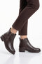 Women's Coffee-Colored Fleece-Lined Ankle Boots with Non-Slip Soles - 3