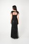 Full Beaded Fabric Shoulder Detail Evening Dress - Black - 5