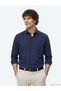 Navy Blue Solid Regular Fit Long-Sleeve Woven Casual Cotton Blend Shirt 10143029-200 - 2