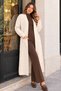 Knitted Cardigan with Knitted Pattern R4612 Ecru - 3