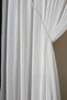 1/2 Sparsely Pleated, Folded, Genuine Linen, Off-White, Double-Panel, Double-Breasted Sheer Curtain, Wrinkle-Resistant, With Rope Included as a Gift - 6