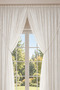 1/3 Closely Pleated Linen Double-Panel Double-Breasted Sheer Curtain, Wrinkle-Resistant, Comes with a Rope - 2