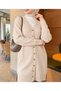 Knit Cardigan with Sleeve Details - 3176 - Cream