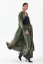 Women's Khaki Italian 100% Cotton Velvet Zebra-Print Shirt Dress with Pants Velvet Set, Sizes 38–44 - 2