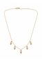 Gold Necklace with an Oval Zircon Stone and a Figurative Design