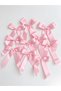 10 ready-made long satin ribbon bows, each 3 cm wide, with a bow detail for a birthday party