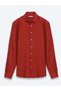 Terracotta Color Solid Regular Fit Long-Sleeved Casual Cotton Blend Shirt 10161121-480 - 6
