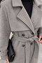 Double-Breasted Wrap Neckline Melton Coat with Collar Detail, TSD260378, Gray - 2