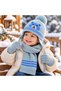 1-4 Years Old Boy Scarf-Beret-Glove Set - 3