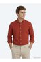 Terracotta Color Solid Regular Fit Long-Sleeved Casual Cotton Blend Shirt 10161121-480 - 4