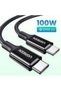 يوجرين كيبل USB نوع سي بطول 3 متر، مضفر 100 واط، شحن سريع - 2