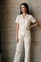 V-Neck Buttoned Casual Multi-Color Pajama Set
