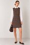 Women's White Shirt Collar Long-Sleeved Striped Mini Dress - Chic -
