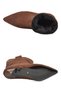 Coffee-Brown Suede Women's Stylish Heeled Boots with Fur-Lined Design and Ruched Detail for Heat Retention and Warmth 336630 - 5