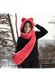 Women's Plush Scarf Beanie with Teddy Bear Print and Hood—Soft and Cozy Winter Scarf Beanie - 2