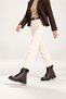Women's Dark Brown Leather Winter Daily Boots with Thick Soles TR01MK05F - 4