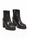 Black Leather Zip-Up Boots with Fur-Lined Front for Heat-Retention 459205 - 4