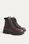 Women's Dark Brown Leather Winter Daily Boots with Thick Soles TR01MK05F