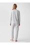 Crew Neck Striped Women's Pajama Set (W6) - 4