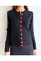 Buttoned, Piped, Soft Wool Cardigan - 2