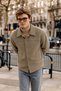 Men's Premium Beige Transitional Jacket with Cashmere Buttons - 3
