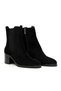 Genuine Suede Leather Black Women's Chelsea Heeled Boots - ZB275911 - 2