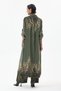Women's Khaki Italian 100% Cotton Velvet Zebra-Print Shirt Dress with Pants Velvet Set, Sizes 38–44 - 5