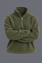 Men’s Mock Neck Half-Zip Winter Khaki Fleece Sweatshirt - 6