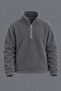 Men's Mock Neck Half-Zip Winter Charcoal Grey Fleece Sweatshirt - 5