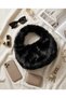 Black Plush Women's Clutch Bag, Soft-Fur-Lined Mini Shoulder Bag GEN01