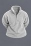Men’s Mock Neck Half-Zip Winter Gray Fleece Sweatshirt - 3