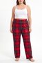 3-Piece Suede, Oversized, Plaid Pajama Bottoms - 2