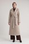 Double-Breasted Cross-Over Style Belted Coat