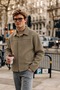 Men's Premium Beige Transitional Jacket with Cashmere Buttons
