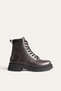 Women's Dark Brown Leather Winter Daily Boots with Thick Soles TR01MK05F - 3