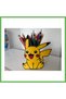 3D-Printed Cute Electric Mouse-Shaped Pencil Holder - Yellow Desktop Organizer GEN01