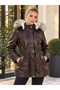 Women's Faux Leather Jacket with Hood and Fleece-Lined Insulation - DR016 - 3