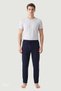 Men's Navy Blue Piqué Single-Piece Sweatpants - 3