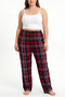 3-Piece Suede, Oversized, Plaid Pajama Bottoms - 6