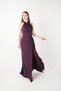 Crystal Fabric Halter Neck Evening Dress - Patlican Purple - 2