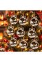 Set of 9 New Year's Tree Ornaments – White Decorative Ornaments Featuring Santa Claus and Reindeer Figures - 2