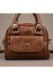 Women's Brown Soft Leather Clutch Bag and Shoulder Bag with Silver Accents, 18x13 cm, GEN01 - 2