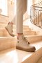 Women's Beige Accessorized Lace-Up Sneaker Boot 669267 - 2